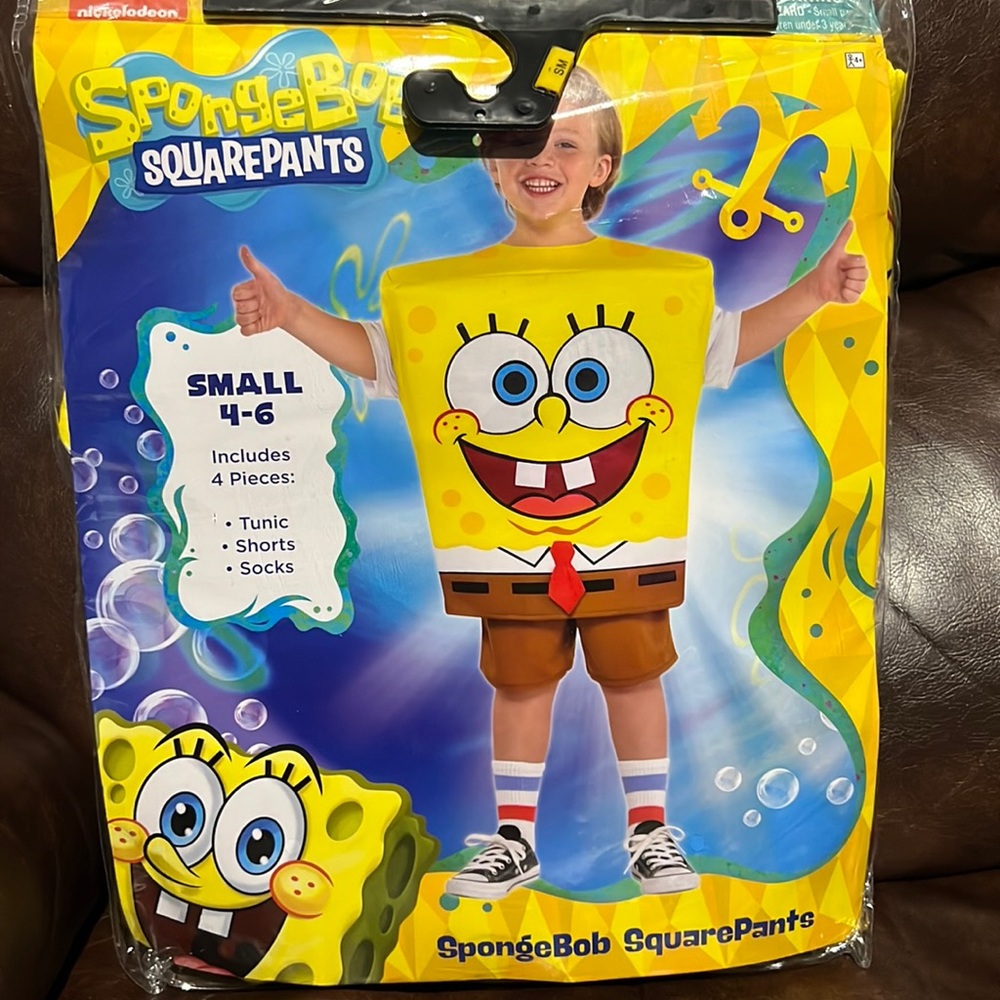 SpongeBob Costume New Size 4-6 Small